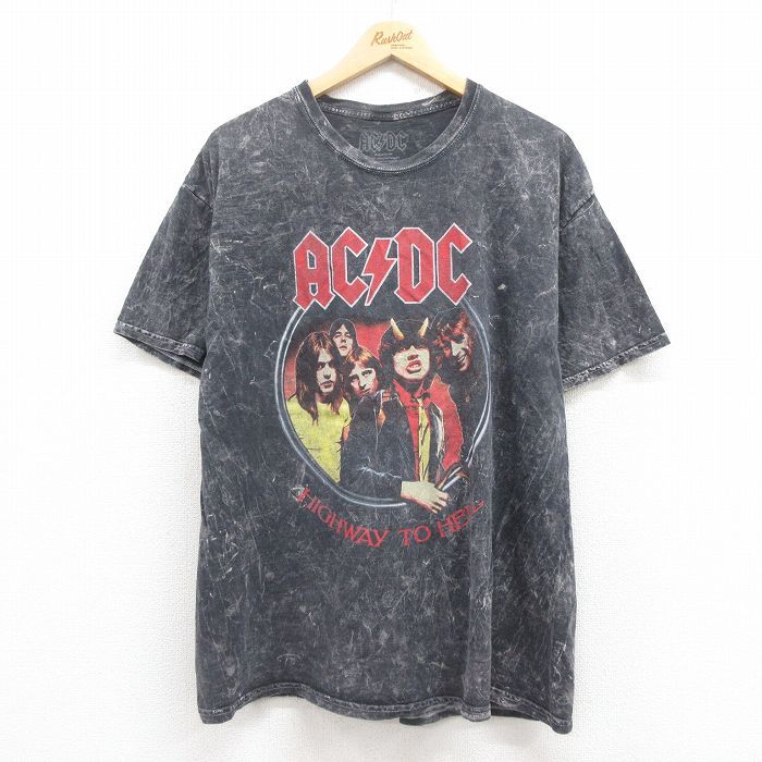 L/古着 半袖 ロック バンド Tシャツ メンズ AC/DC コットン