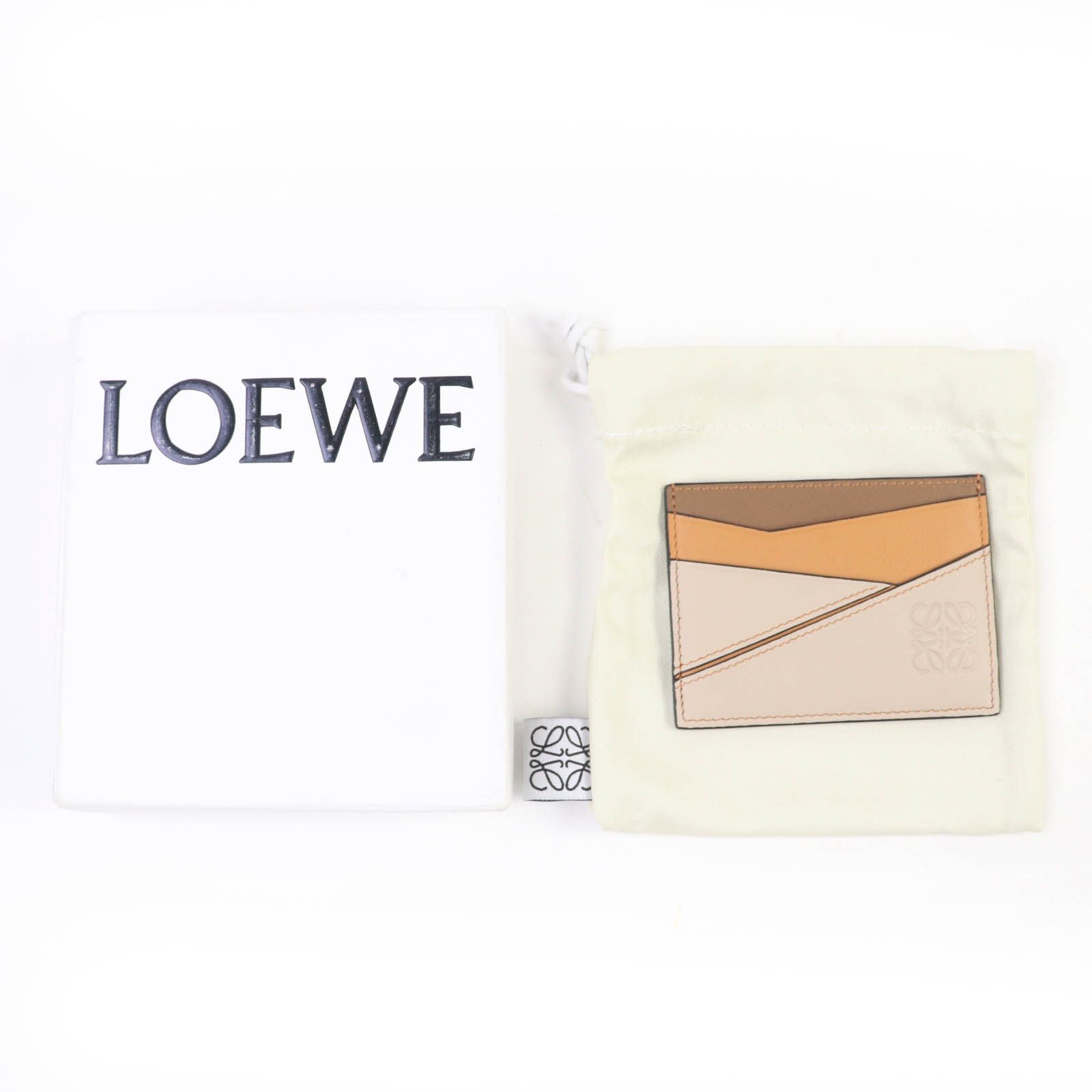 LOEWE ロエベ パズル プレーン カードホルダー アナグラム刻印 プレーンレザー カードケース ブラウン系 箱 保存袋付き レディース