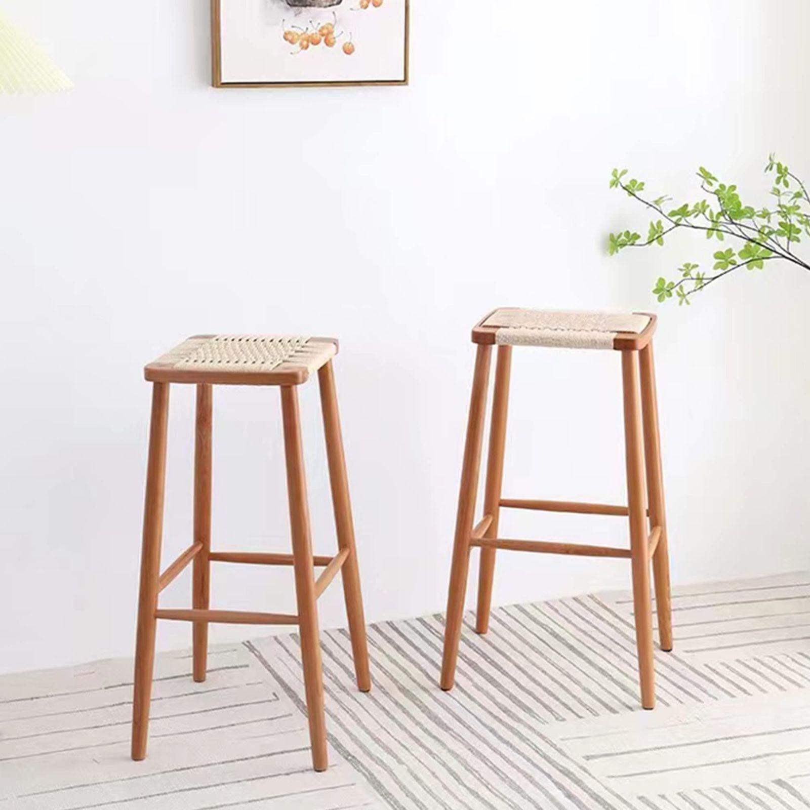 新着商品】42cm*36cm*65cm 籐製 ハイスツール ハイスツール ハイ