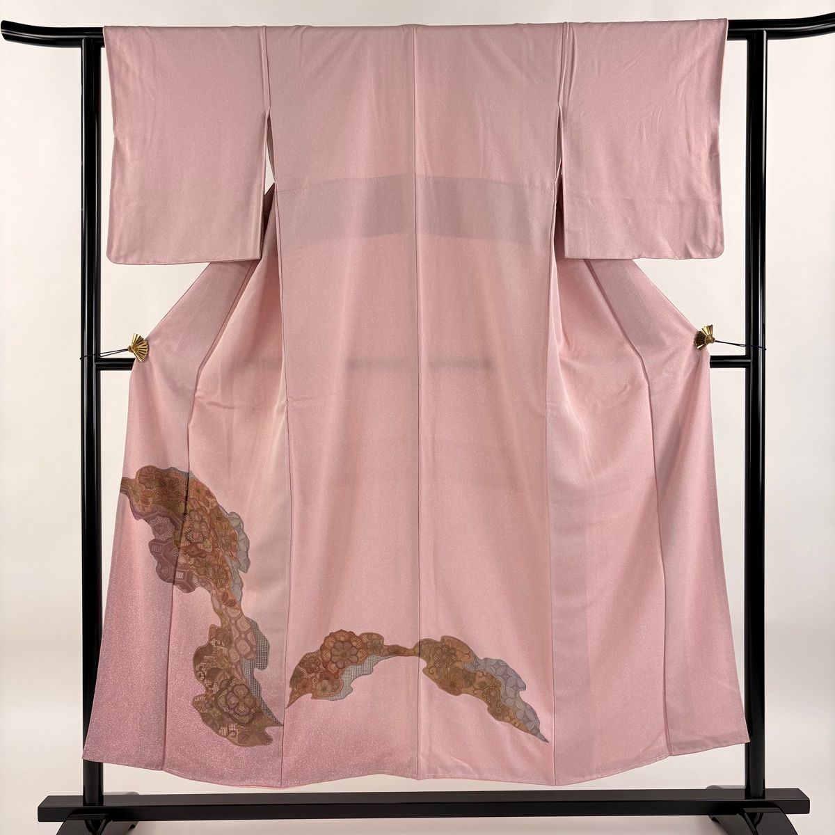 【紗の付け下げ】 単衣 広衿 刺繍入り しつけ糸付き 身丈約155cm 5050-02465_3.jpg