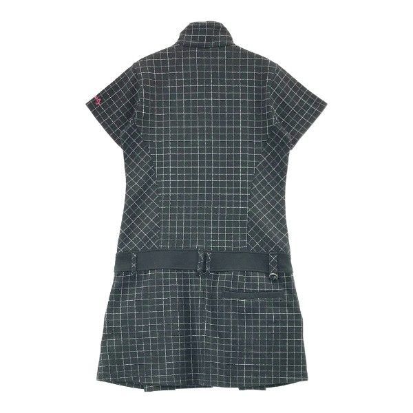 FILA GOLF フィラゴルフ 半袖ワンピース 格子チェック柄 ブラック系 M