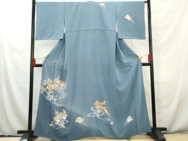 正絹訪問着 御所車花文 暈し染め 身丈167cm 裄67cm 付下げ 身丈