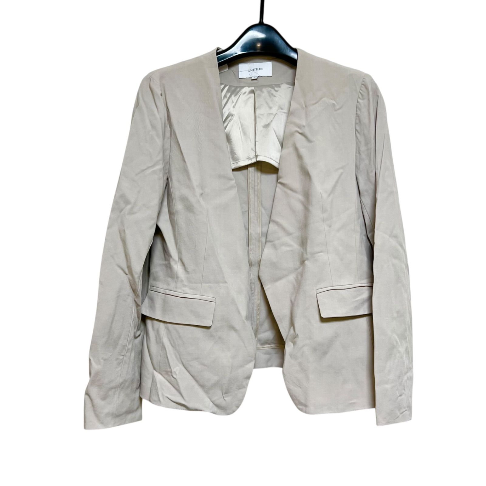 untitled ジャケット z1384 UNTITLED アンタイトル ウール混 レーヨン ノーカラー