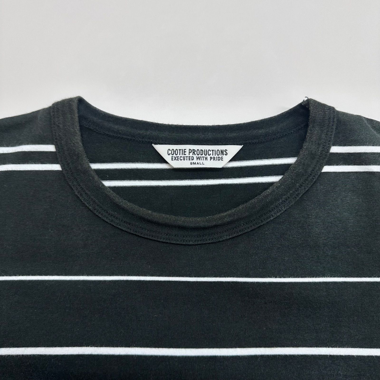 参考上代16500円 COOTIE PRODUCTIONS 22SS Supima Border Oversized S 