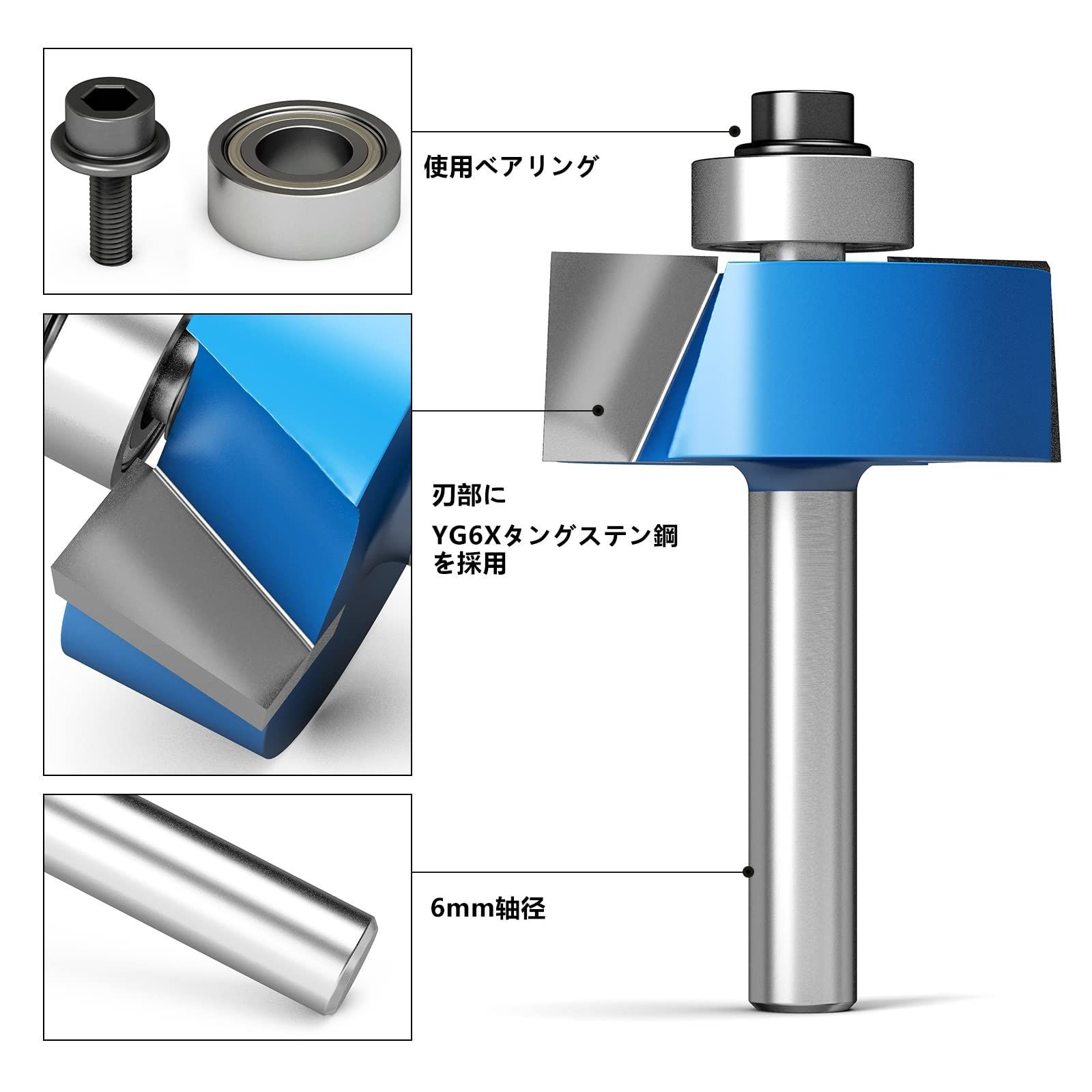 新着商品】超硬ルーターセット 24本組 プロ木工トリマービットセット