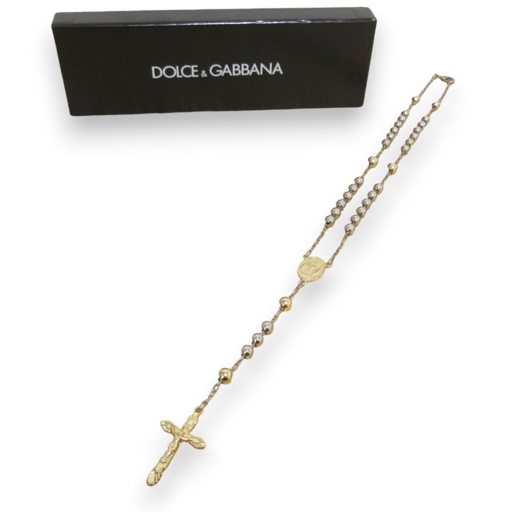 美品 DOLCE&GABBANA ドルチェ＆ガッバーナ ロザリオ ロングネックレス 