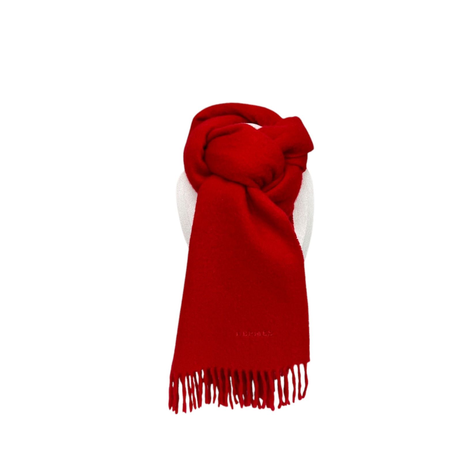 Hermès エルメス マフラー ストール ロゴ刺繍 クリーニング済み