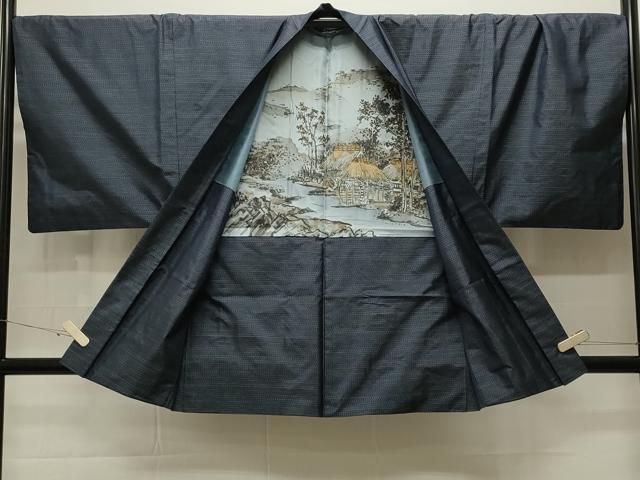 平和屋着物○男性 本場大島紬 アンサンブル 吉祥文 正絹 逸品 未使用