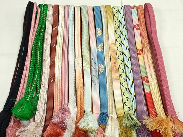 平和屋着物○和装小物 帯締め20本 高麗組 笹浪組 冠組 金銀糸 逸品  