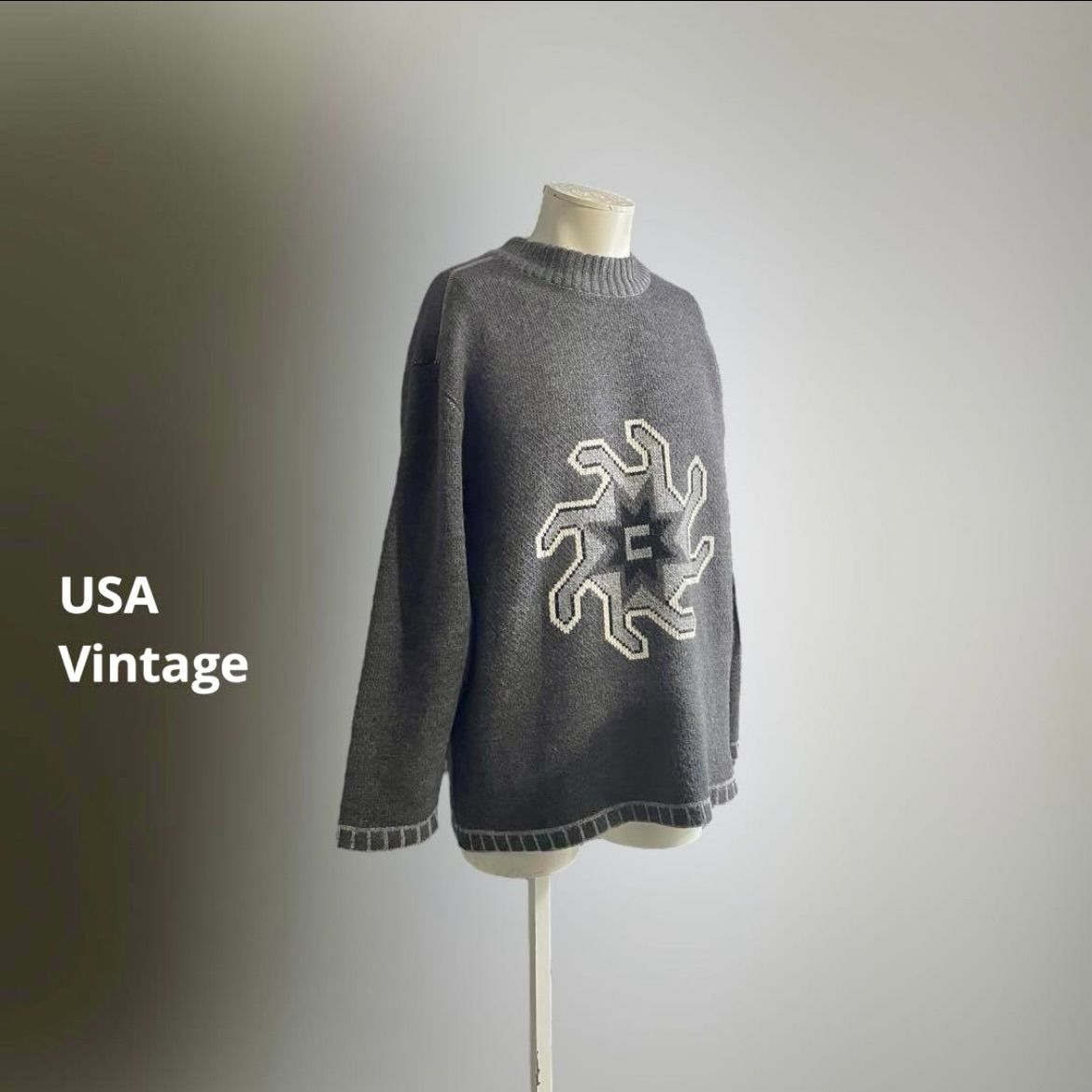 USA 90s ヴィンテージ ニット セーター 暗器 アメリカ エクアドル 忍