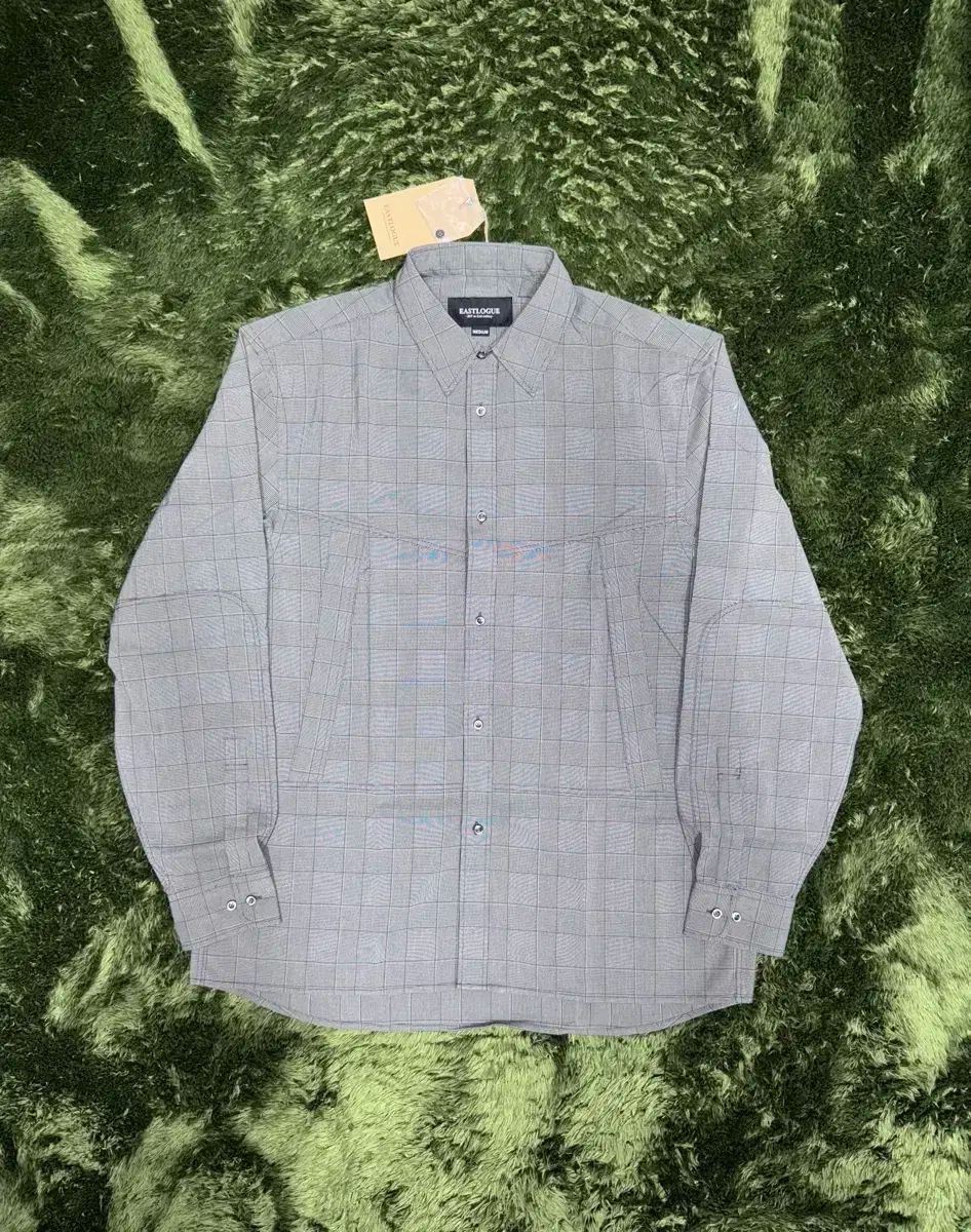 M L EASTLOGUE ポリエステル ユーティリティー シャツ ジャケット グレー グレン チェック