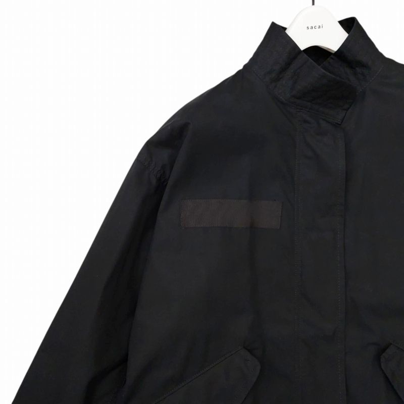 美品］22AW サカイ モッズコート 048 サイズ3 ダブルジップ ブラック
