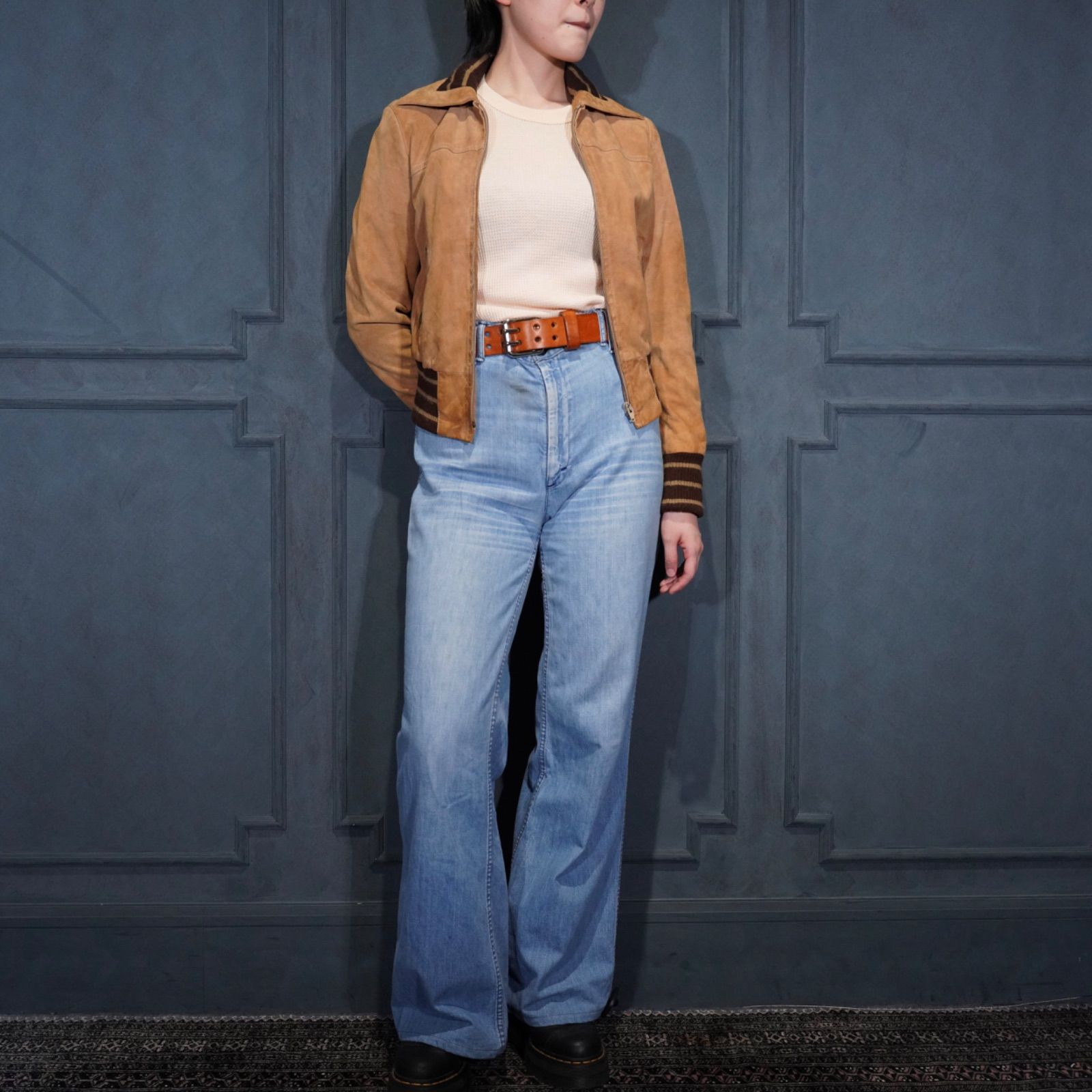 BLOUSON アメリカ古着スウェードレザージップアップブルゾン