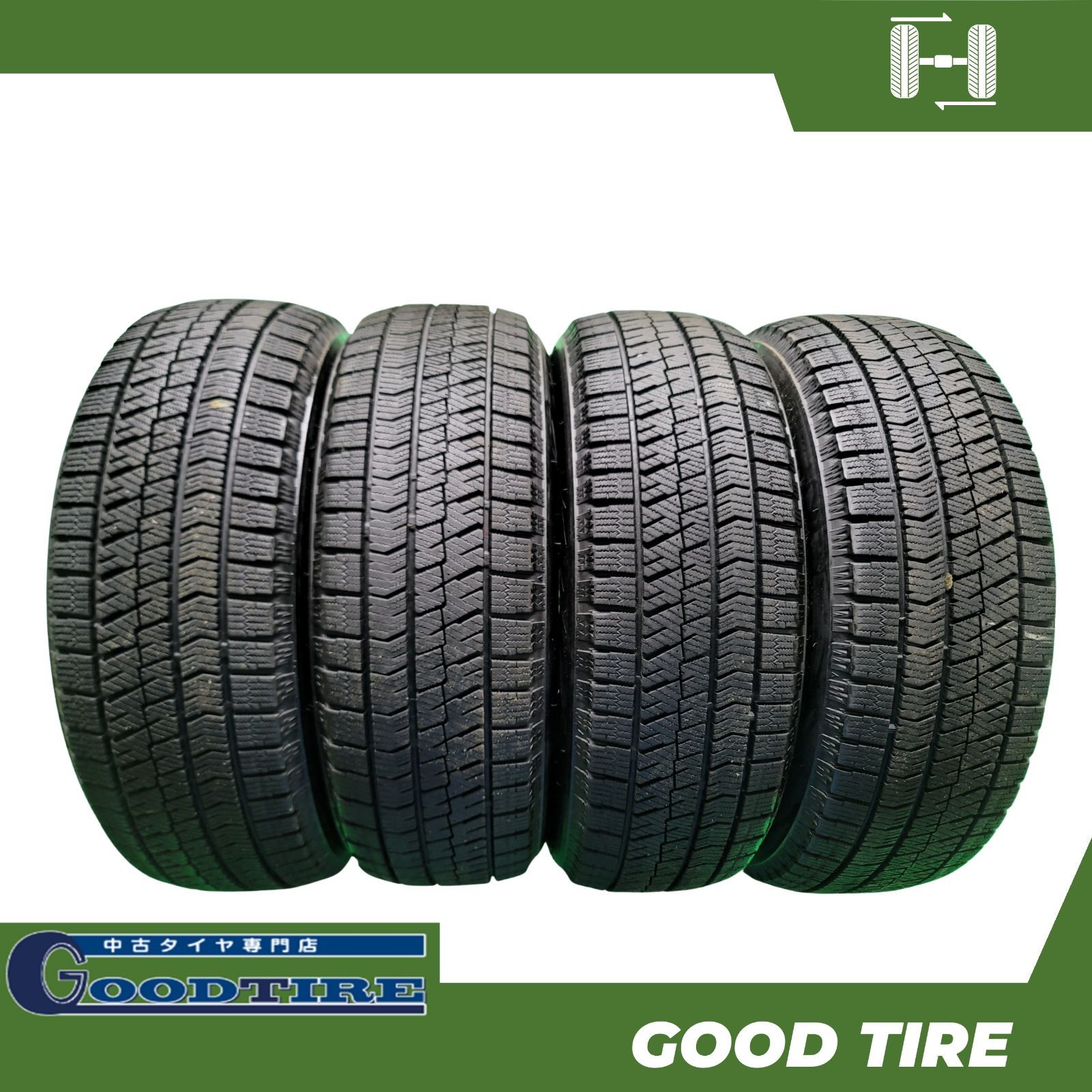 2025年製185|60R15 ブリヂストン BLIZZAK VRX2 4本 冬用 8分山 タイヤ スタッドレスタイヤ アクア フィット ノート 6948