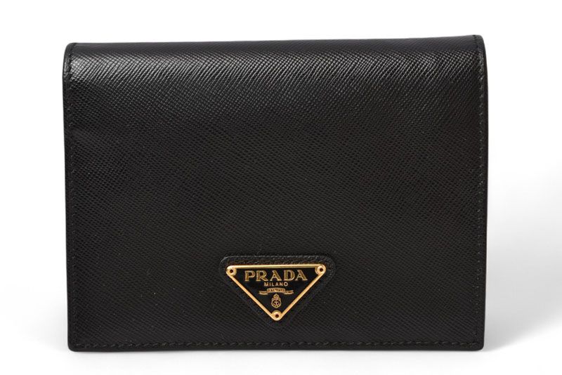 プラダ 財布 二つ折り アウトレット PRADA 折財布 1M0668 SAFFIANO|レザー NERO|ブラック