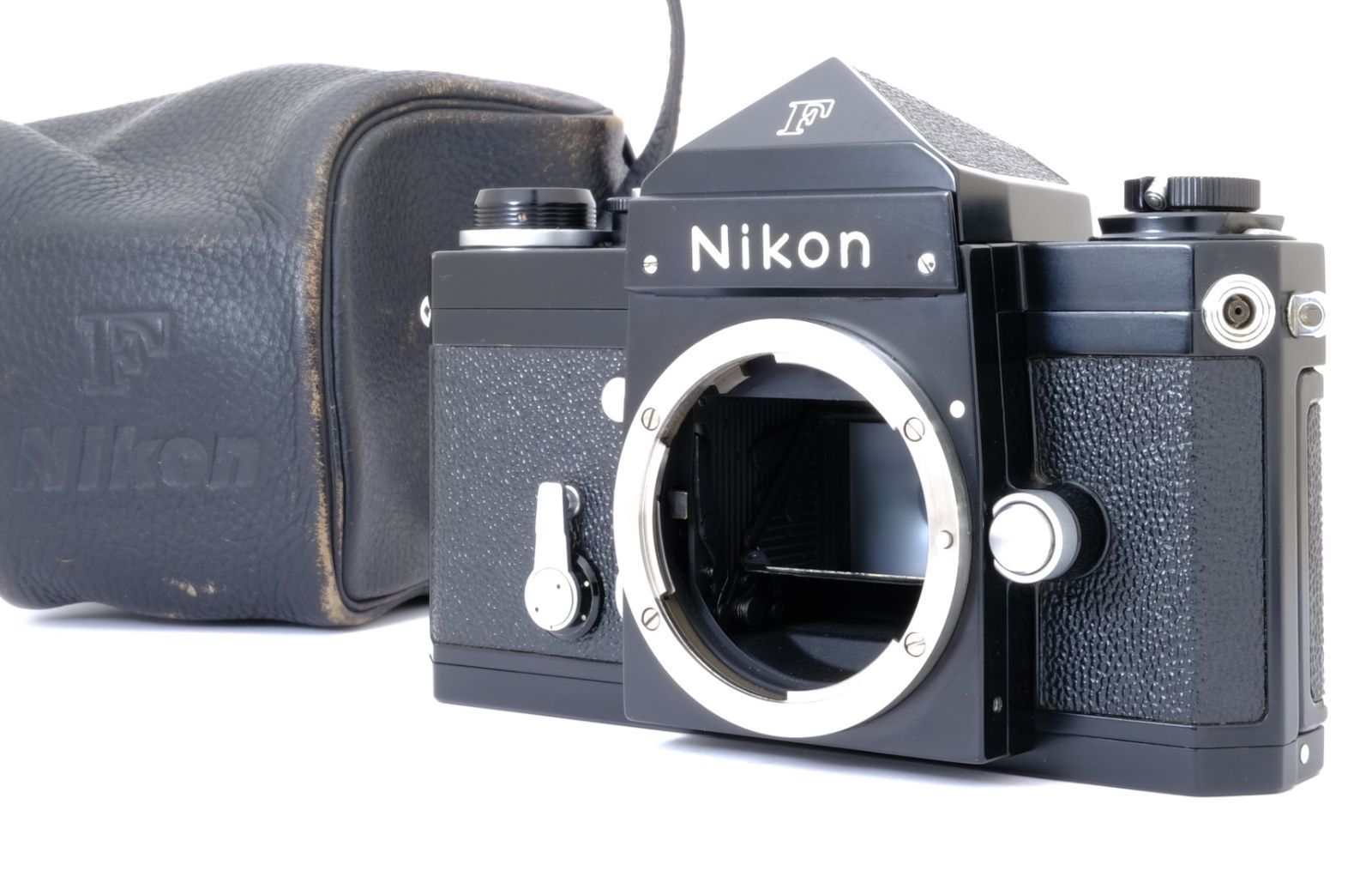 ニコン Nikon F アイレベル 光学マーク 富士山マーク付 ブラック ボディ 完動品 純正レザーケース付