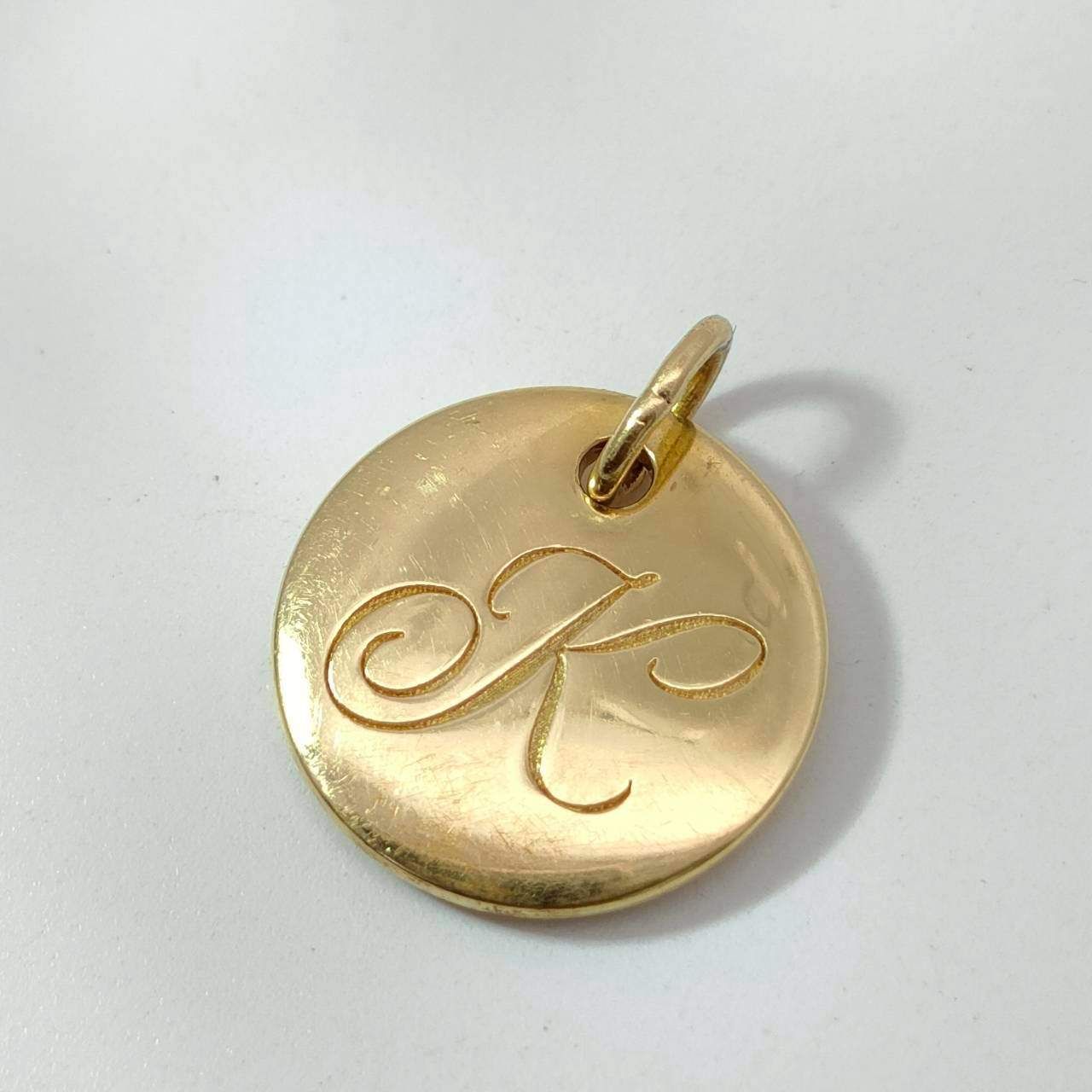 18金 K18 男女兼用 ティファニー ノーツレター ネックレストップ 2.93ｇ D161