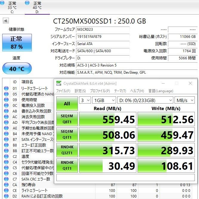 crucial MX500 2.5 SSD 250GB / / クルーシャル CT250MX500SSD1【583】