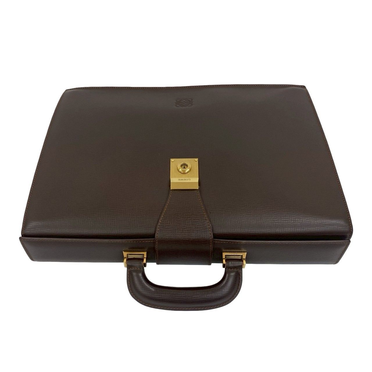 極 美品 LOEWE ロエベ アナグラム 型押し ロゴ レザー 本革