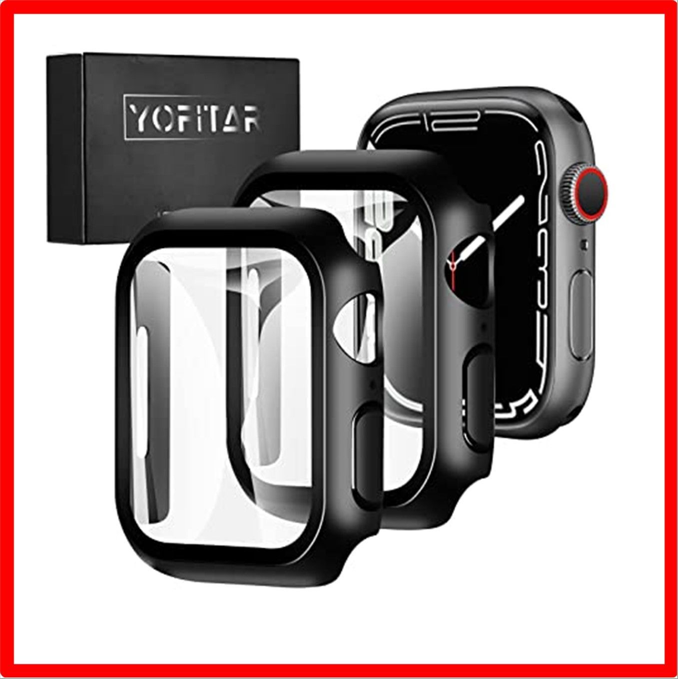 送料無料】 38mm_ブラック 【2枚セット】 Apple Watch 用ケース 38mm YOFITAR アップルウォッチ保護ケース ガラスフィルム  一体型 メルカリShops