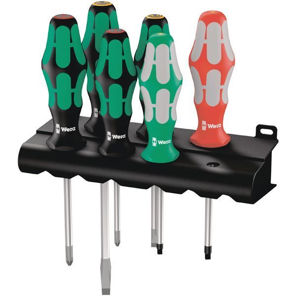 WERA ヴェラ 6本組 Kraftform Plus ハンドル ドライバーセット ラック付 347778 工具 作業工具 道具 ツール DIY