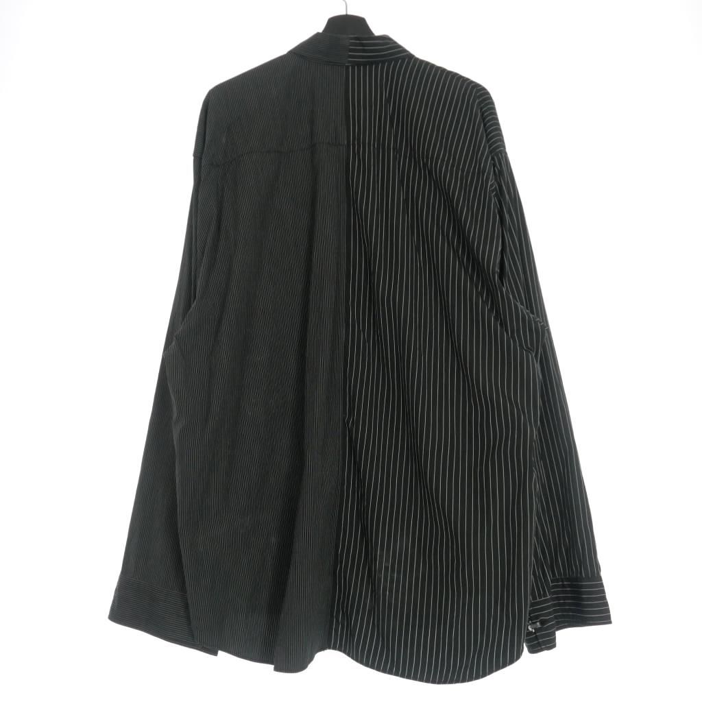 ドレスドアンドレスド DRESSEDUNDRESSED XXL PINSTRIPE COLOR BLOCK SHIRT オーバーサイズシャツ 長袖 2  ブラック 黒 DUS17105MMS - メルカリ