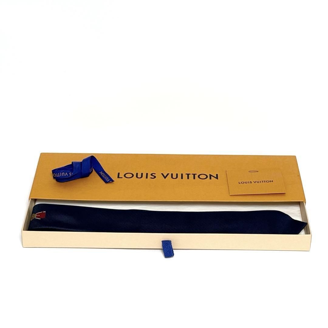未使用】ルイヴィトン ネクタイ クラヴァット LV ガストン ネイビー