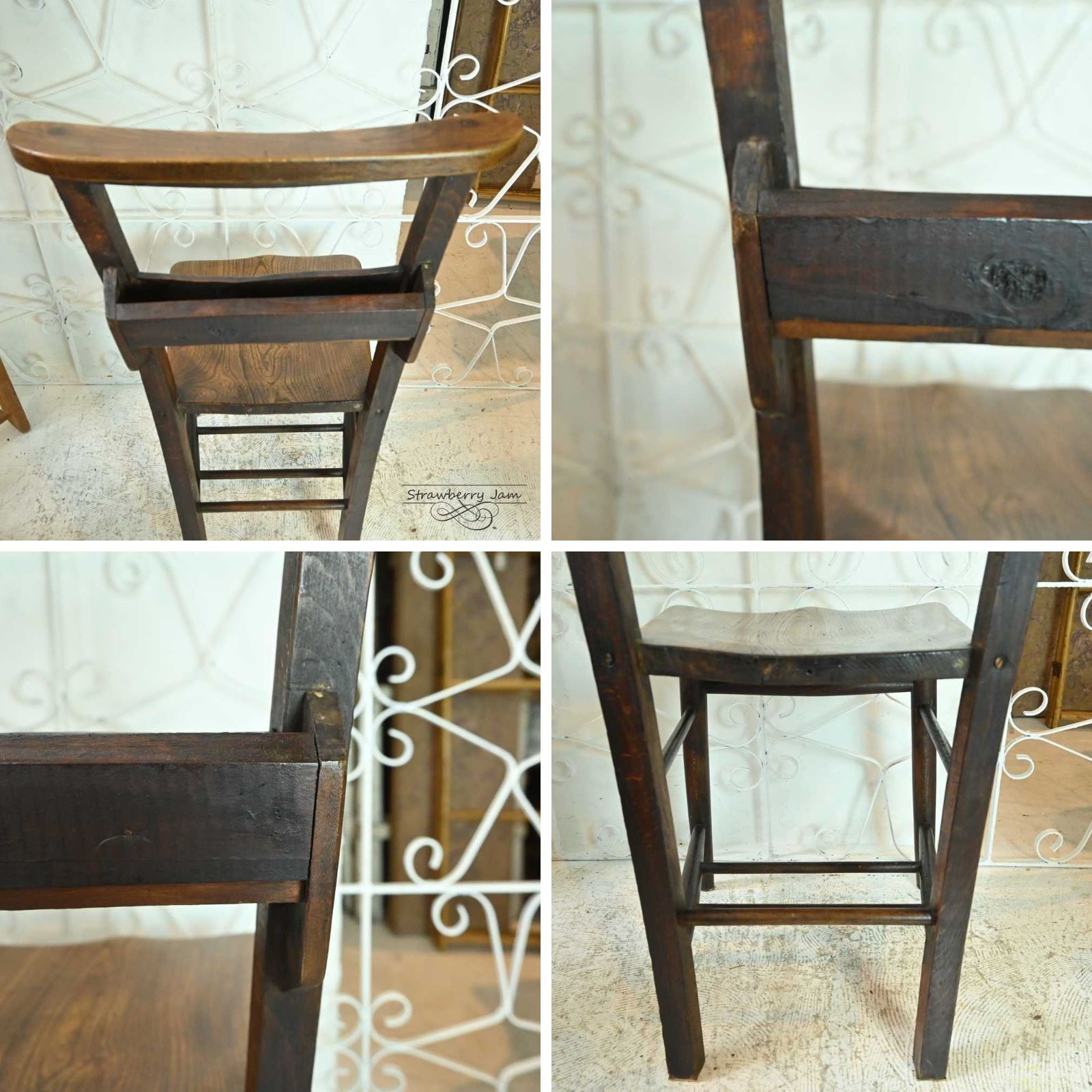 L3705-17-4 英国アンティーク チャーチチェア ダイニングチェア 教会 L3705-17-4 英国アンティーク チャーチチェア ヴィクトリアン