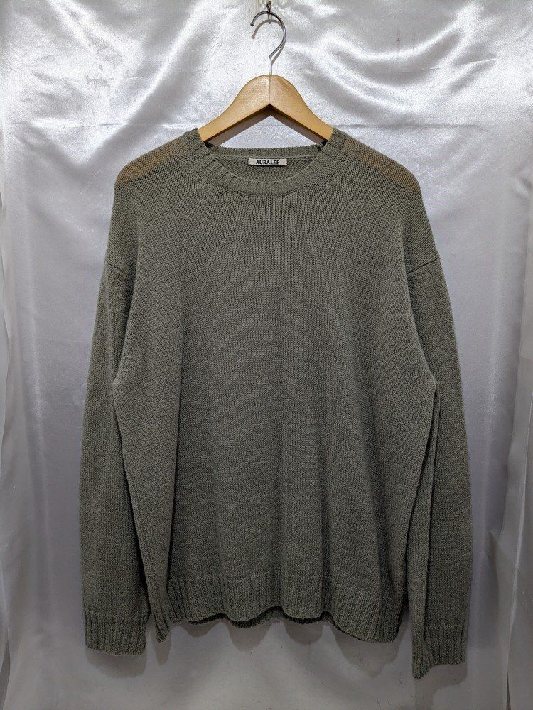 AURALEE オーラリー 19AW URE SHETLAND WOOL KNIT クルーネックウール  