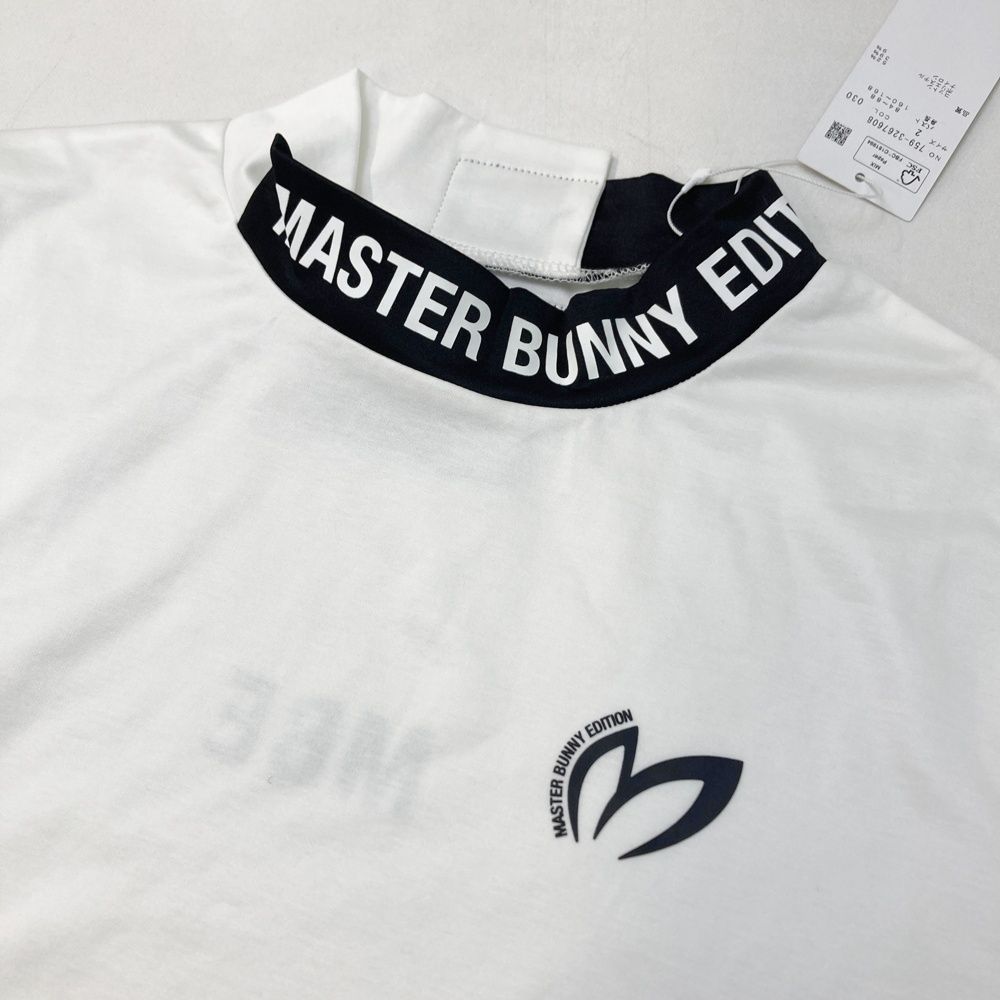 サイズ：2 MASTER BUNNY EDITION マスターバニーエディション  ネックデザイン ハイネック半袖Tシャツ  ホワイト系 [240101495799] ゴルフウェア レディース ストスト サイズ：2 MASTER BUNNY EDITION マスターバニーエディション