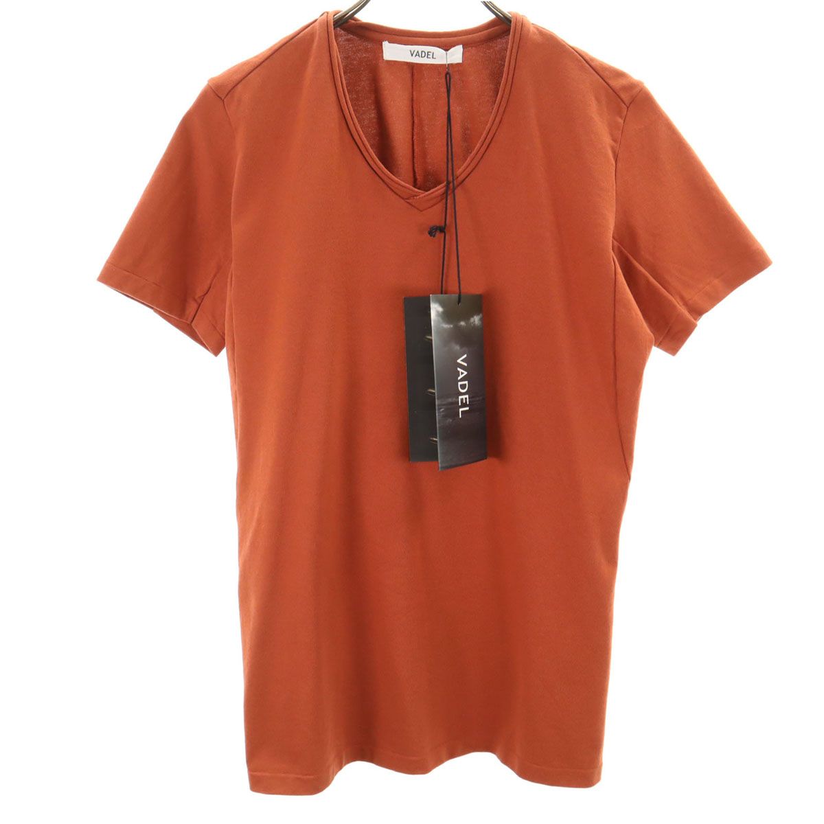 未使用 VADEL バデル 半袖 Vネック Tシャツ 46 ブラウン メンズ 古着