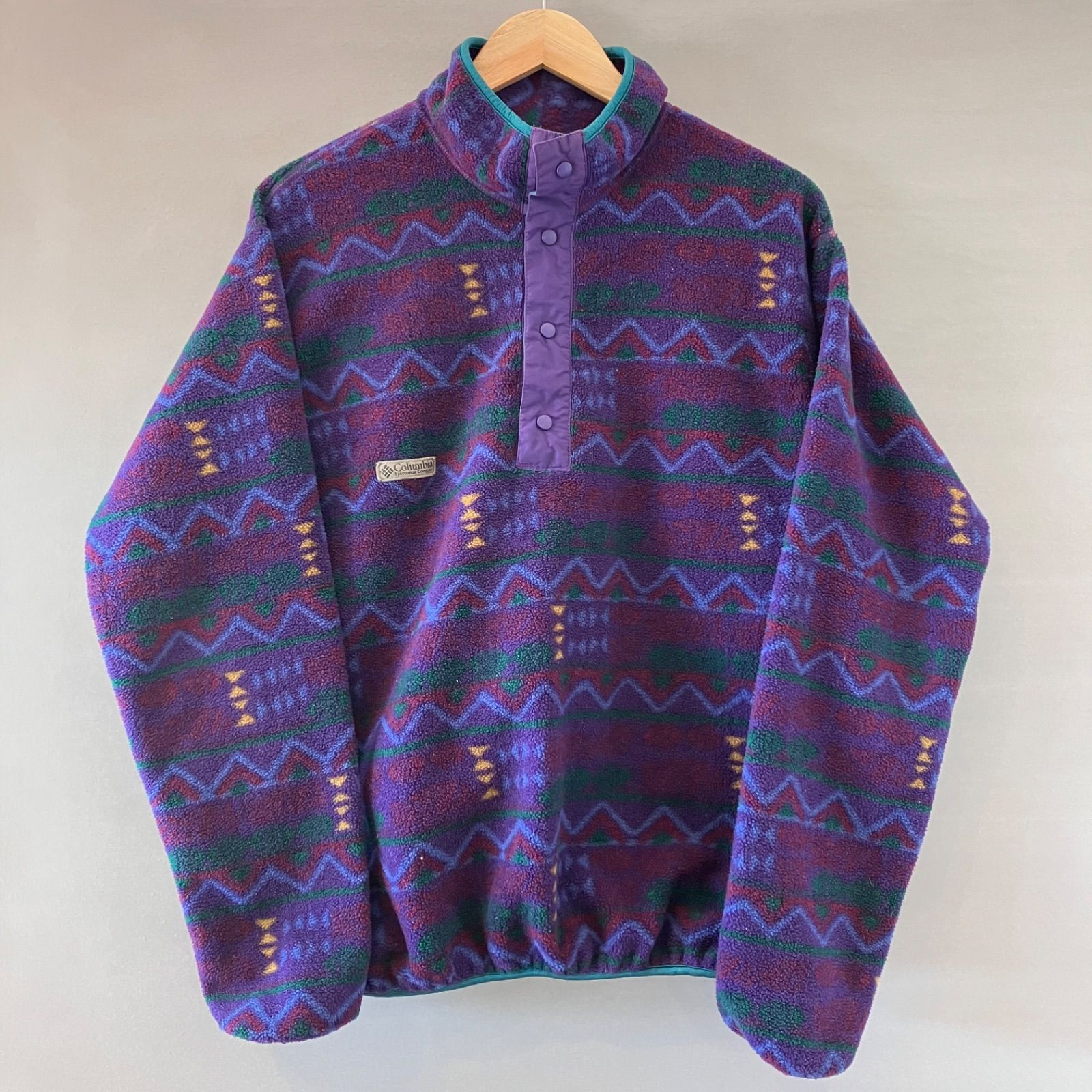 80s-90s Columbia コロンビア スナップT ハーフボタン フリース プル