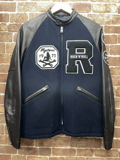 人気色✨ヒステリックグラマー　ガールワッペン　袖レザー　スタジャン　黒✕黒　S HYSTERIC GLAMOUR（スタジャン）のフリマアイテム一覧