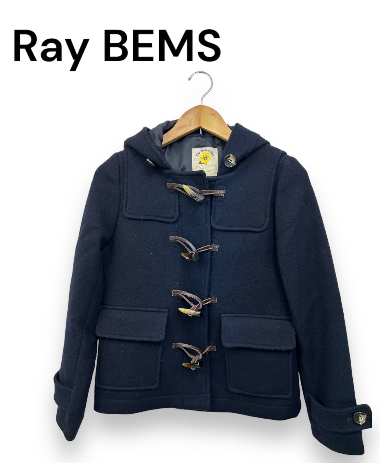 【極美品】Ray BEAMS ネイビー ダッフルコート（S） ウール 未着用 極美品】Ray BEAMS ネイビー ダッフルコート（S） ウール 未着用