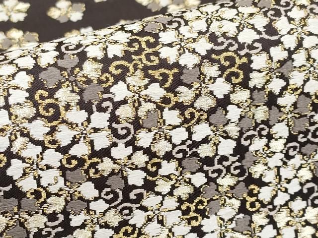 平和屋本店□極上 西陣の名門 加納幸謹製 太鼓柄袋帯 唐織 花唐草文