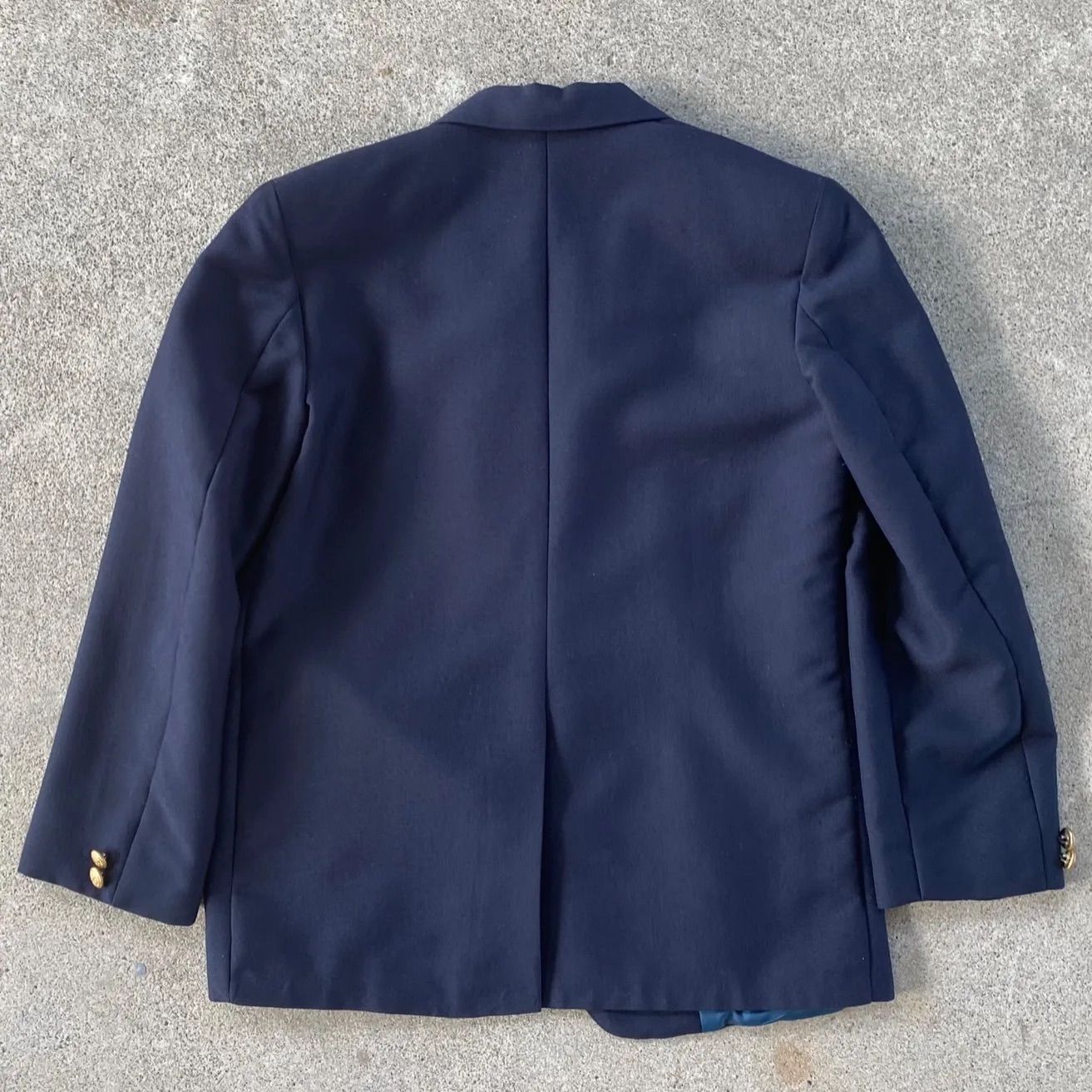 美品　ヴァン VAN　紺ブレ　メンズ　日本製　ブレザー　金ボタン　Vロゴワッペン the 昭和】紺ブレザー 金ボタン ワッペン 紺ブレ 肩パッド