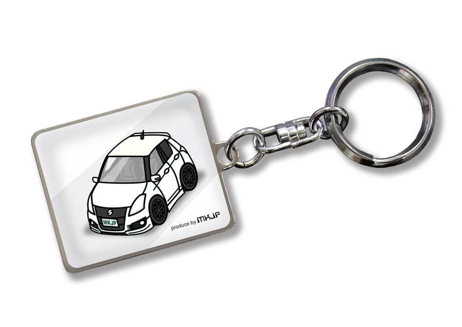 キーホルダー スズキ スイフトスポーツ ZC32S ツートンホワイト キーホルダー