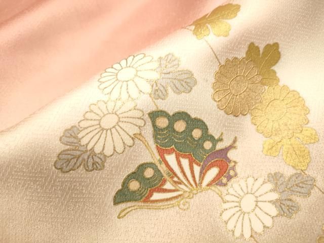 平和屋着物□訪問着 駒刺繍 舞蝶花文 暈し染 金彩 平和屋着物□訪問着 駒刺繍 舞蝶花文 暈し染 金彩