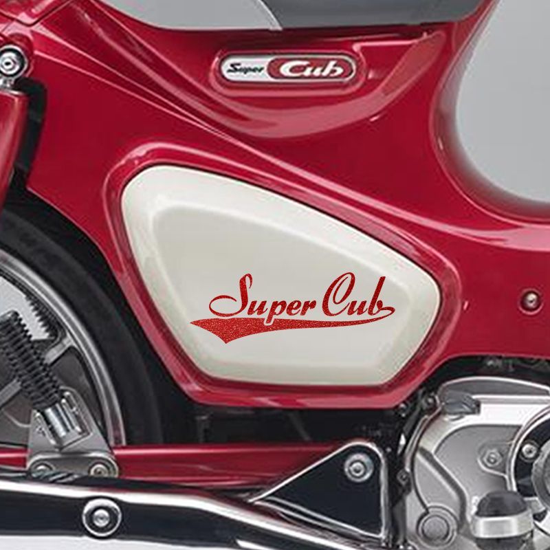 サイドカバー用①SUPERカッティングステッカー2枚組　スーパーカブ・排気量 : カッティングステッカースーパーカブ110サイドカバー用