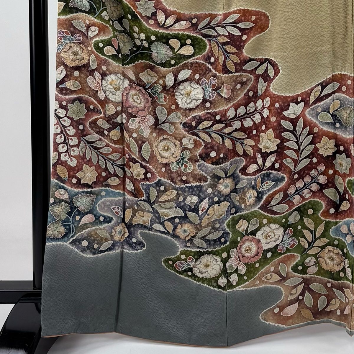 訪問着 身丈165.5cm 裄丈68.5cm L 袷 翠山工房 落款 辻ヶ花 絞り