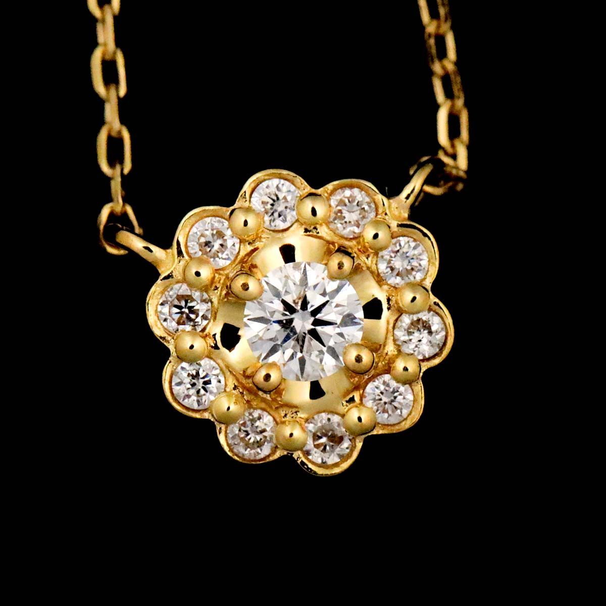 ヴァンドーム青山 Vendome Aoyama ダイヤ ネックレス 40cm K18 YG イエローゴールド 750 Diamond Necklace 90236335