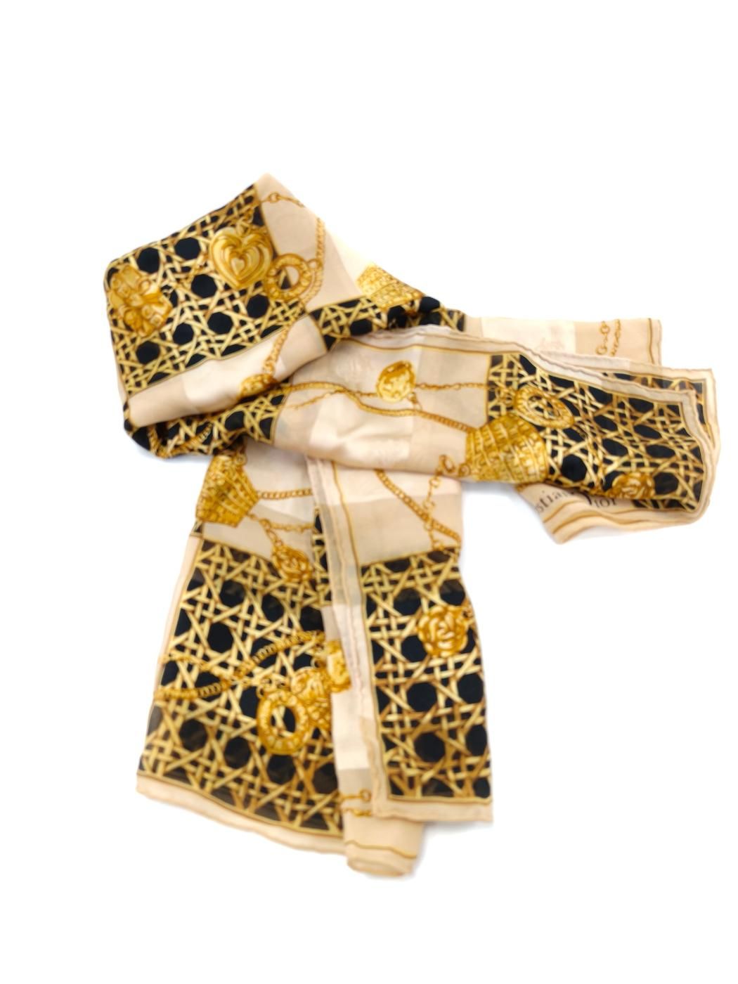 ディオール　大判シルクスカーフ Christian Dior クリスチャンディオール 大判シルクスカーフ シアー