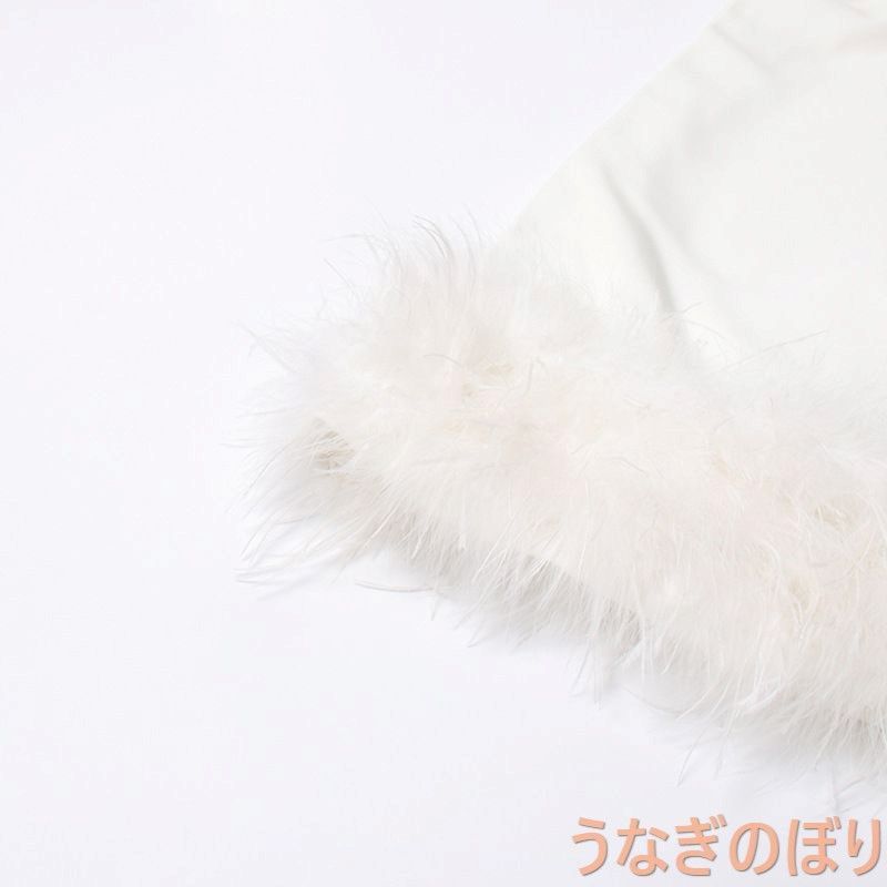  パーティードレス 20代 30代 40代 無地 ワンピース おしゃれ フォーマル お呼ばれ フェザー ロング ホワイト ブラック 0484 ノースリーブ ポロシャツ