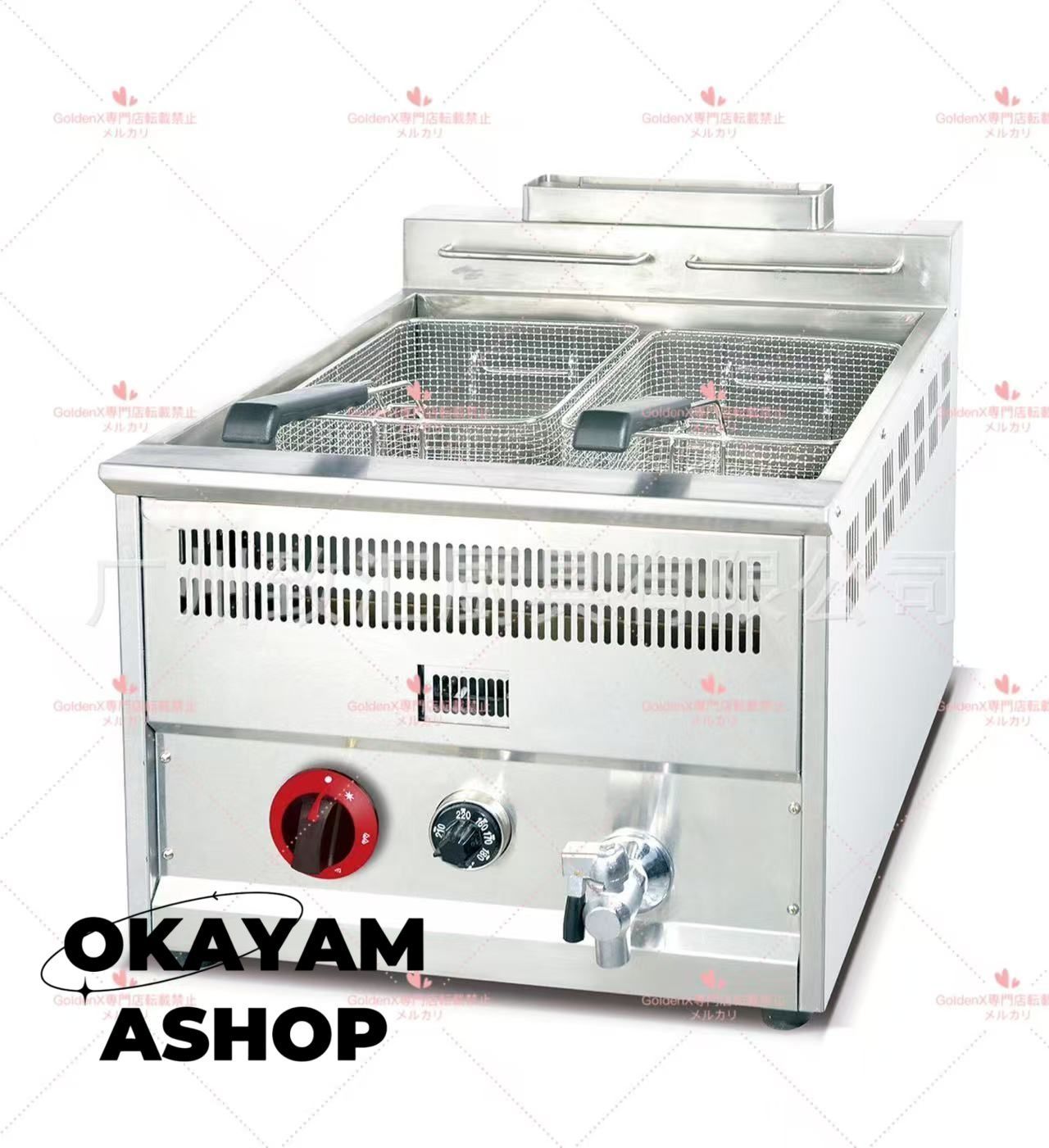 ステンレス鋼ガスフライヤー 業務用フライヤー 20L大容量 2槽式 バスケット付き 卓上フライヤー フライドポテト 揚げ物器 ミニフライヤー  Amazon.co.jp: ステンレス鋼ガスフライヤー 業務用フライヤー 20L大容量 2槽式 バスケット付き 卓上フライヤー フライドポテト ...