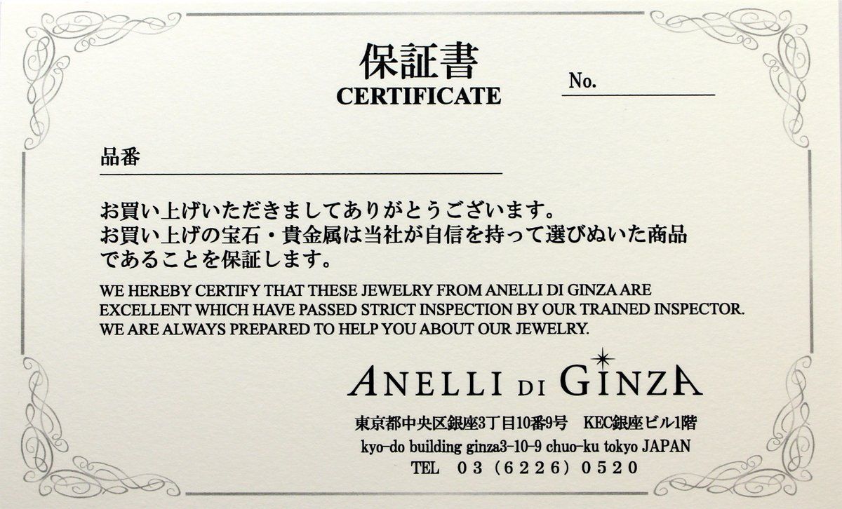 ANELLIDIGINZA 日本サイズ11号―書付