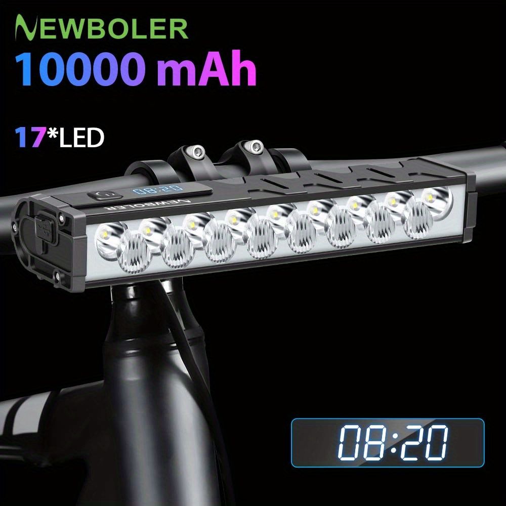 NEWBOLER 1W 17-LED 充電式バイクライト Type-C高速充電 4つの明るいモード 長いバッテリー寿命 - 夜間ライディング＆キャンプに最適 充電式バイクライト
