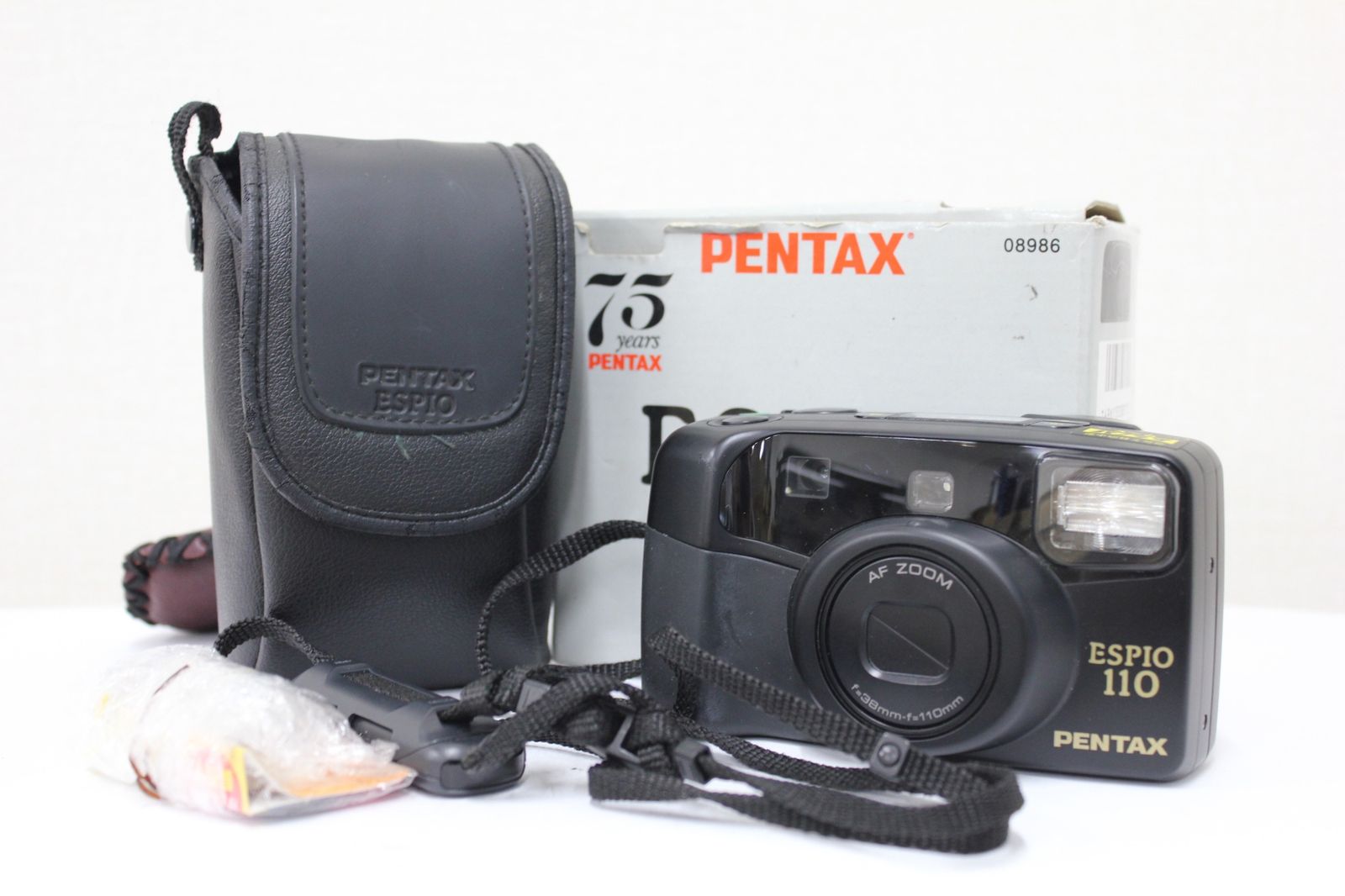 返品保証 元 き ペンタックス Pentax ESPIO 110 ブラック 38-110mm 75years コンパクトカメラ e3124