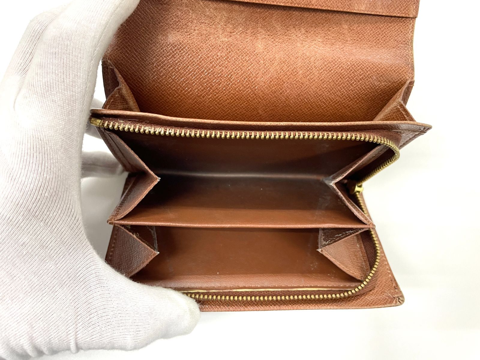 ルイヴィトン モノグラム ポルトモネビエ トレゾール 二つ折り財布 Lジップ 茶 ルイヴィトン モノグラム ポルトモネビエ トレゾール 二つ折り財布 L