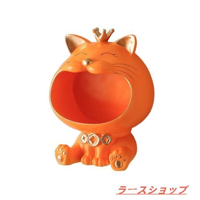 小物入れ 壁掛け 口を開けたネコ 動物 口の部分が小物入れ バリエーション ホワイト グリーン オレンジ ブルー かわいい ウォールデコレーション プレゼント ギフト リビング 寝室 キーケース おしゃれ