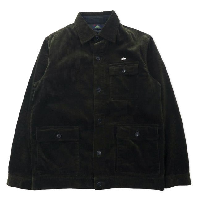 LACOSTE コーデュロイ オーバージャケット カバーオール 48 ブラウン コットン Corduroy Oversized Loosely Jacket BH028E 日本製